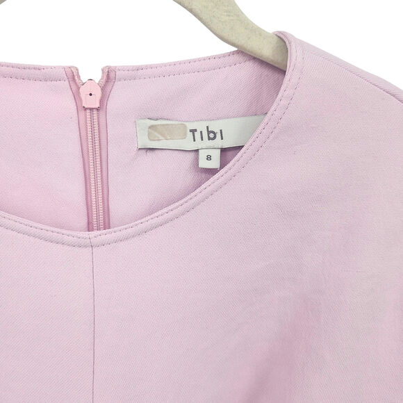 TIBI Lace-Up Crepe Midi Dress Purple Lilac‎ Size 8 - Picture 9 of 16